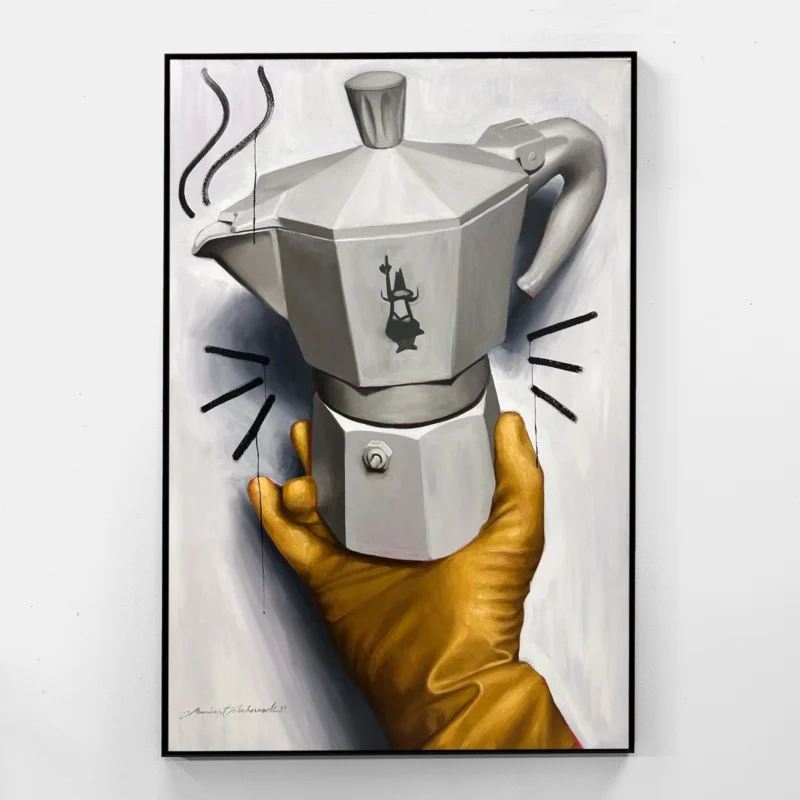 Bialetti mit Handschuh