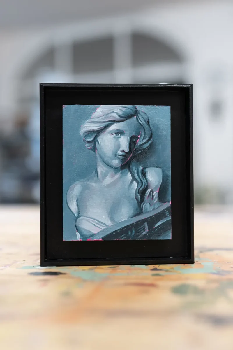 Girl Statue with Harp