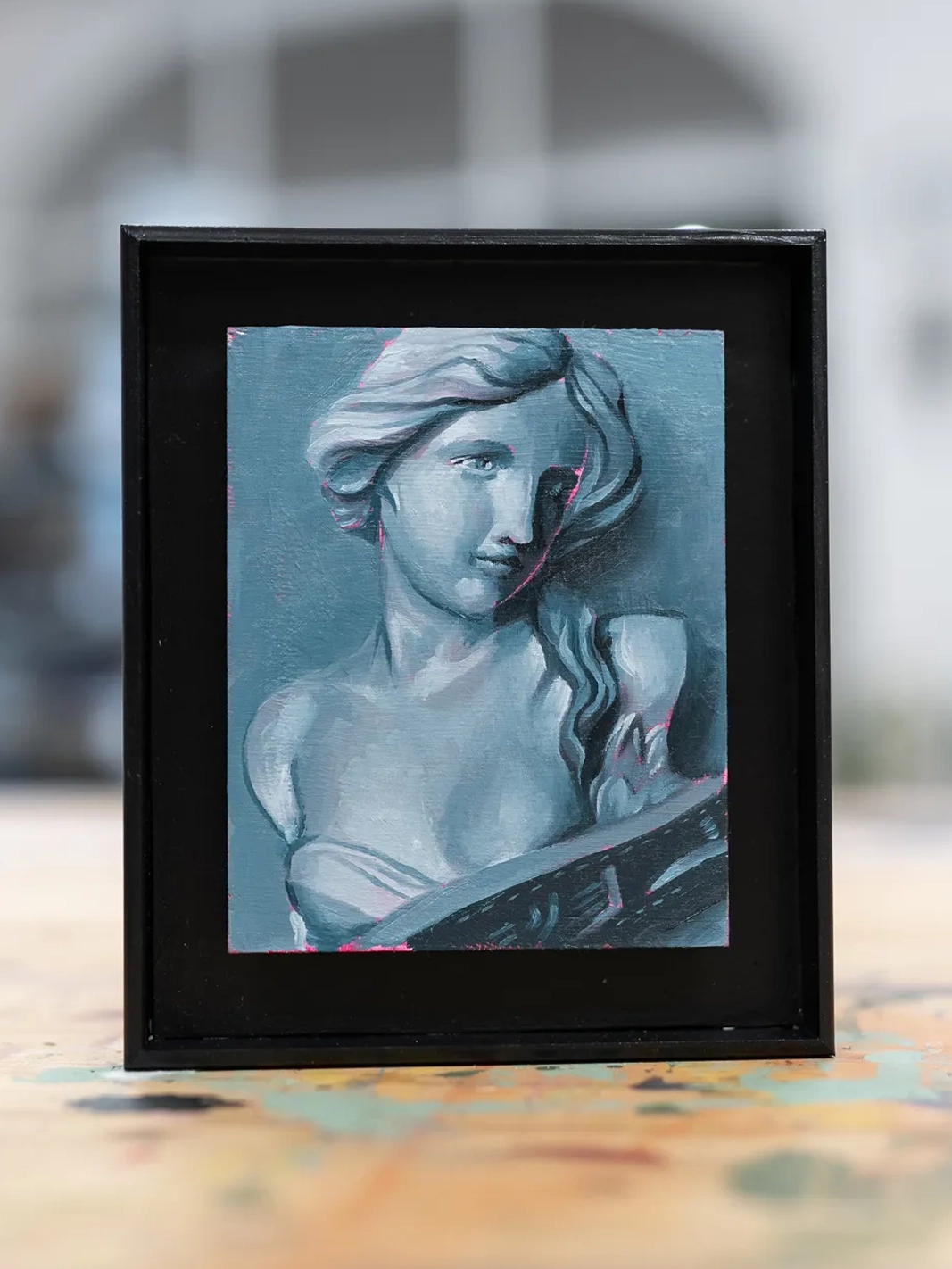 Girl Statue with Harp